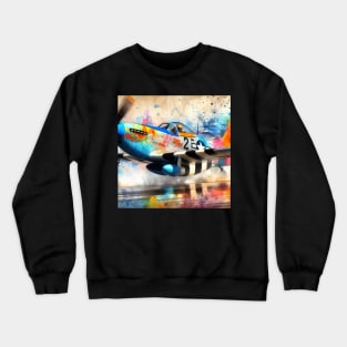 Artistic illustration of acrobatic aircraft flyby Crewneck Sweatshirt